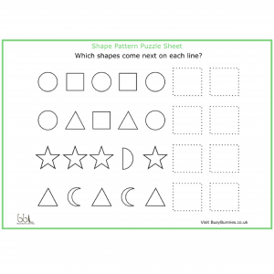 Basic Shape Pattern Puzzle Sheet 2 PDF
