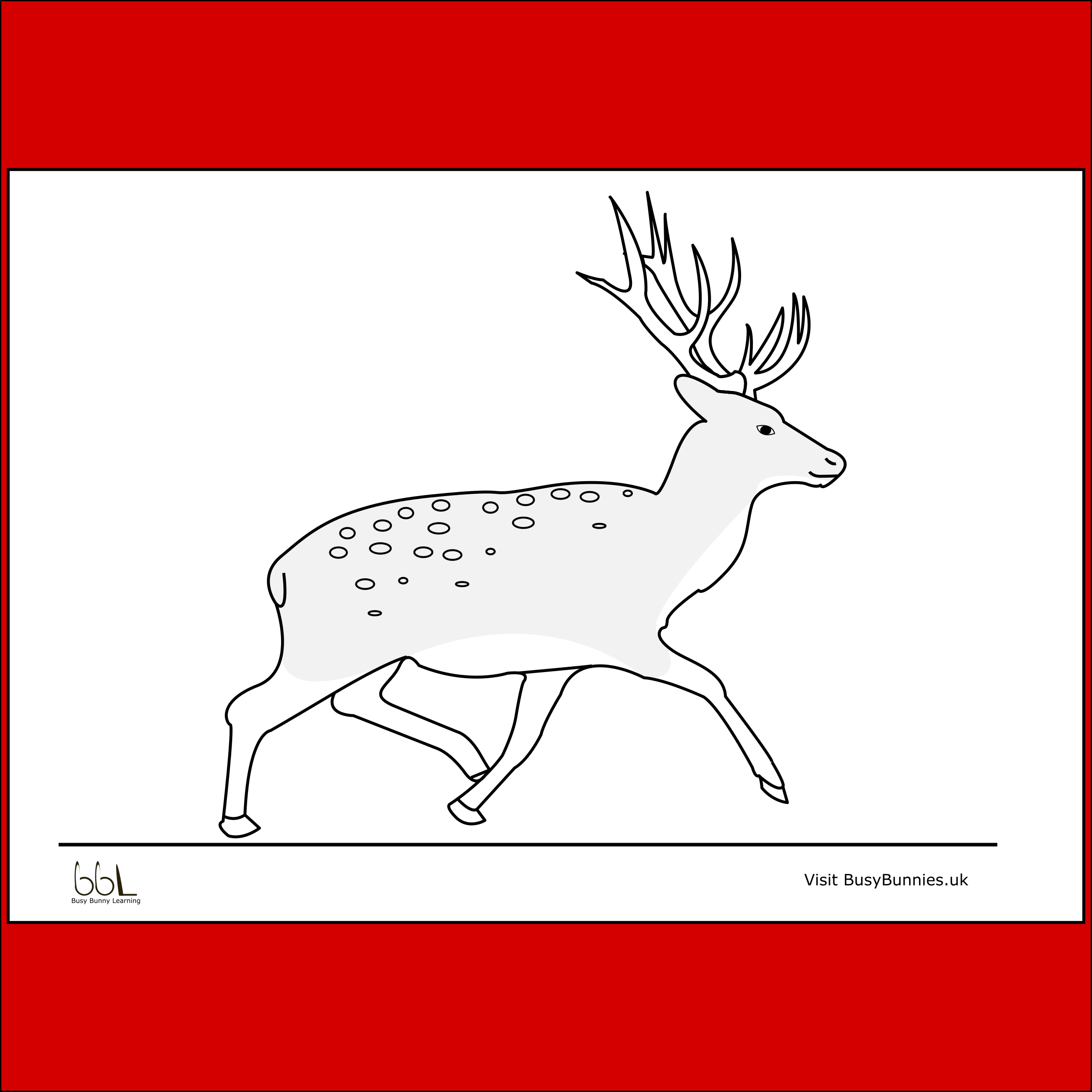 Reindeer Colouring Sheet PNG