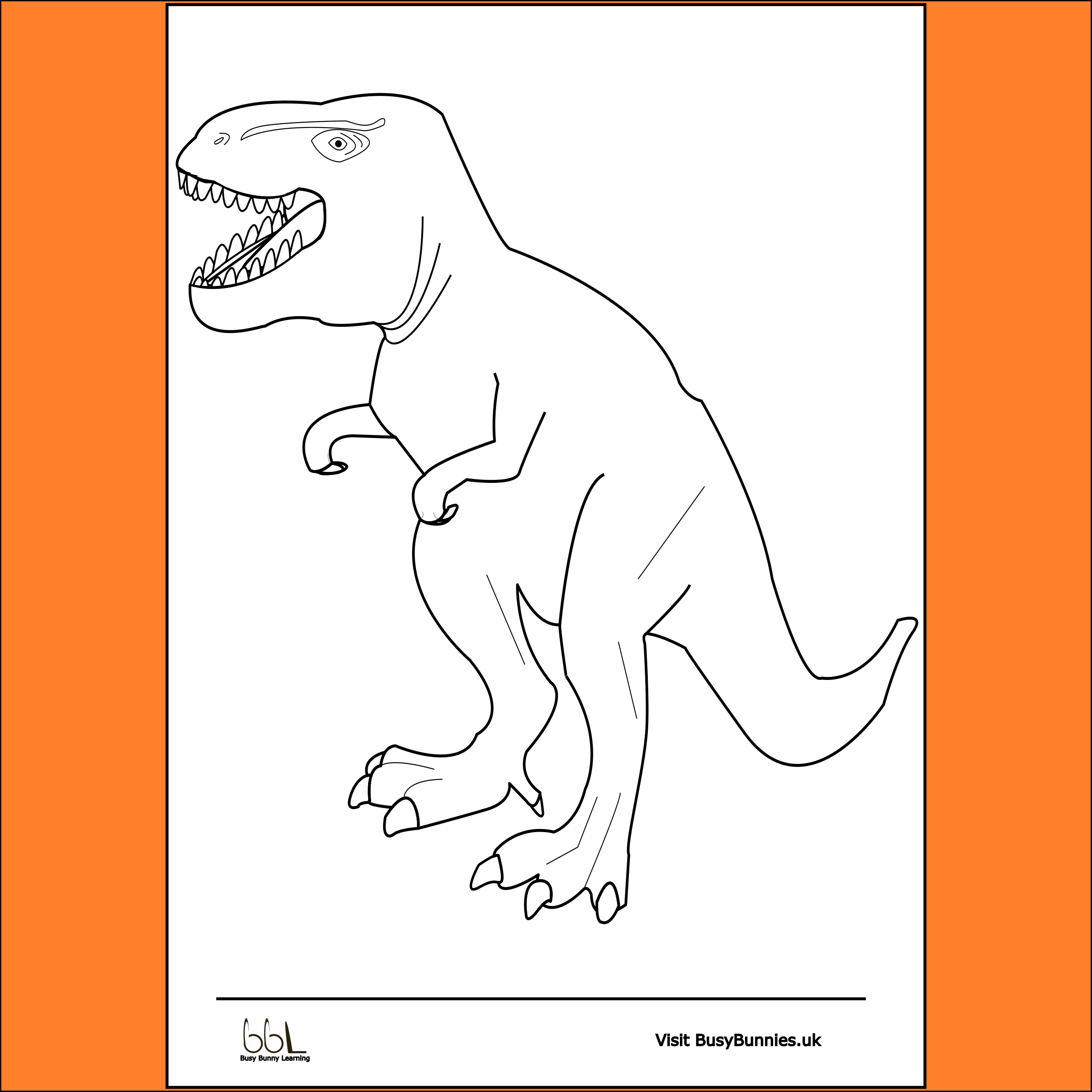 T-Rex Colouring Sheet PNG
