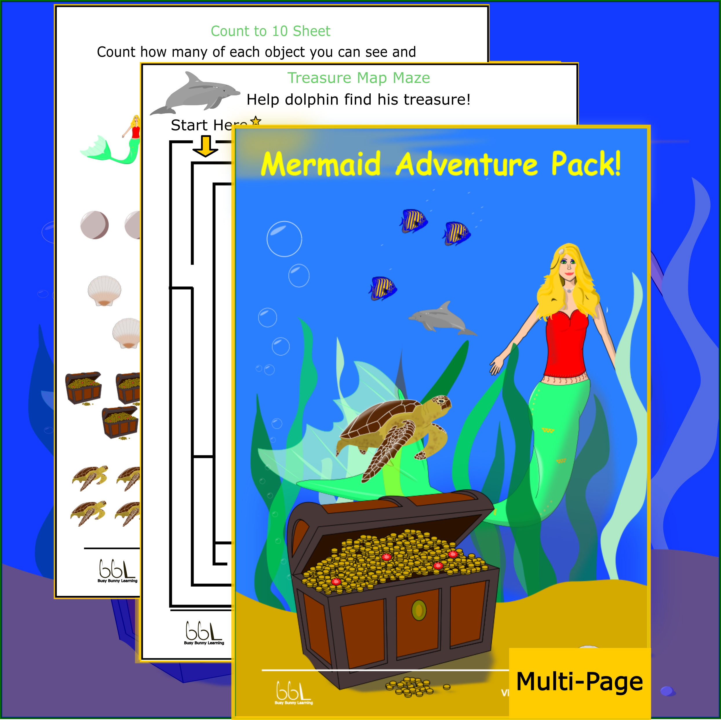 Mermaid Activity Pack PNG