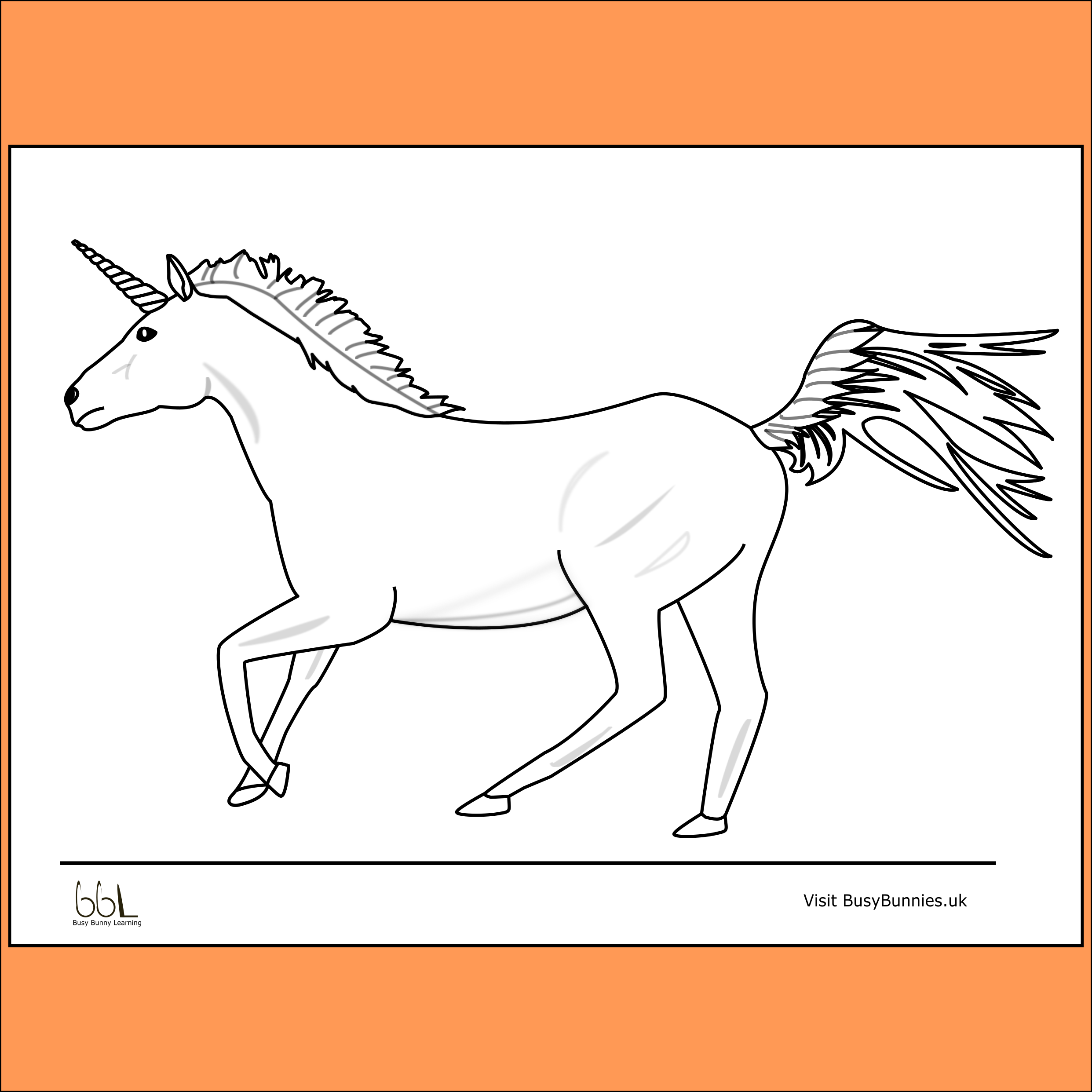 Unicorn Colouring Sheet PNG