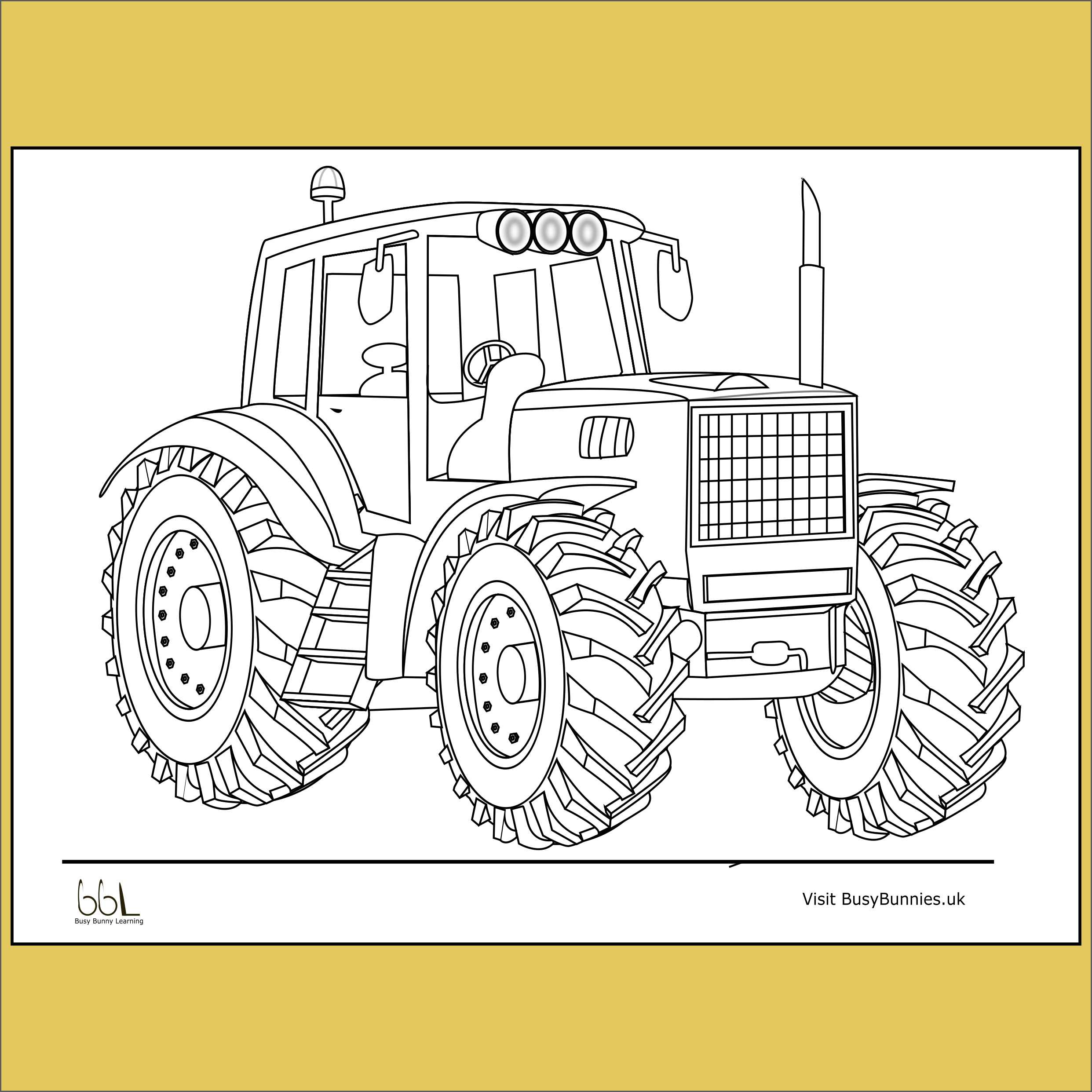 Tractor Colouring Sheet